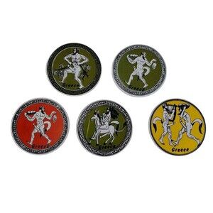 Erotic Priapus Large Phallus Greek God Ceramic Coasters  Naughty Greece 5 Vtg